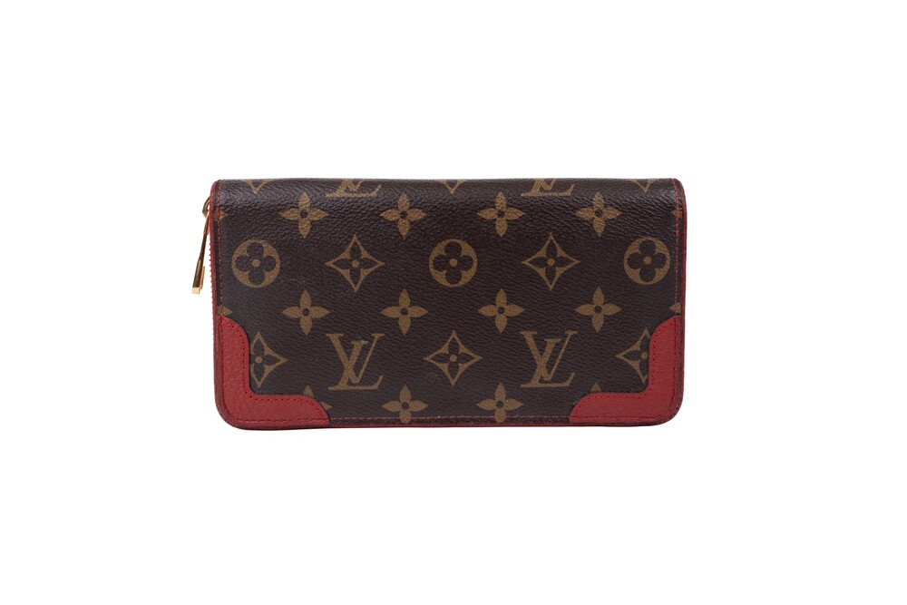 Louis Vuitton Brown Red Monogram Canvas Retiro Organizer Wallet